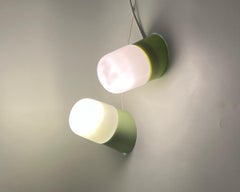 Green Bakelite Wall or Ceiling Lamps, 1960s, Set of 2