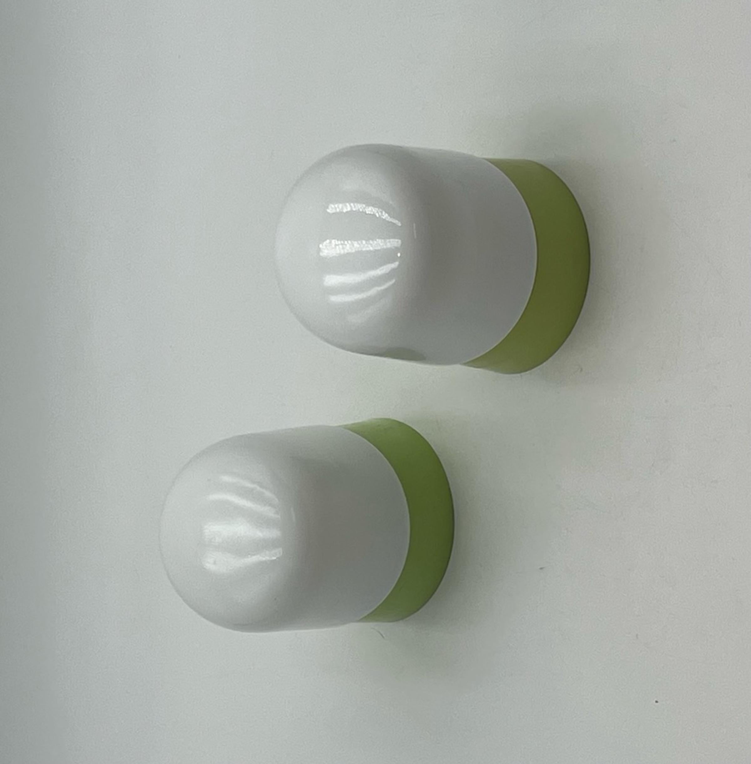 German Green Bakelite Wall or Ceiling Lamps, 1960s, Set of 2 For Sale