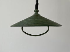 Verstellbare Hängeleuchte aus grünem Bambus, 1980er Jahre, Deutschland