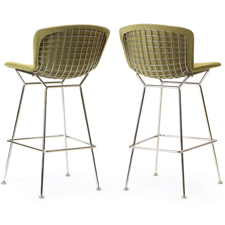 Contemporary Green Barstool by Harry Bertoia for Knoll For Sale
