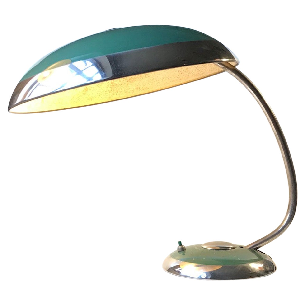 Green Bauhaus Desk Lamp by Helo Leuchten Germany, 1940s