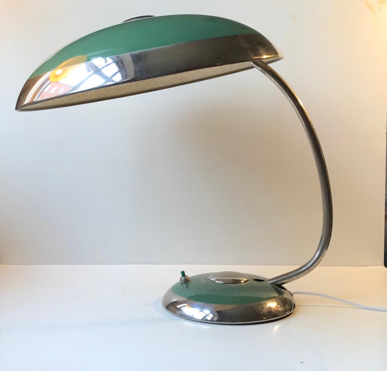 Green Bauhaus Desk Lamp by Helo Leuchten Germany, 1940s For Sale at 1stDibs