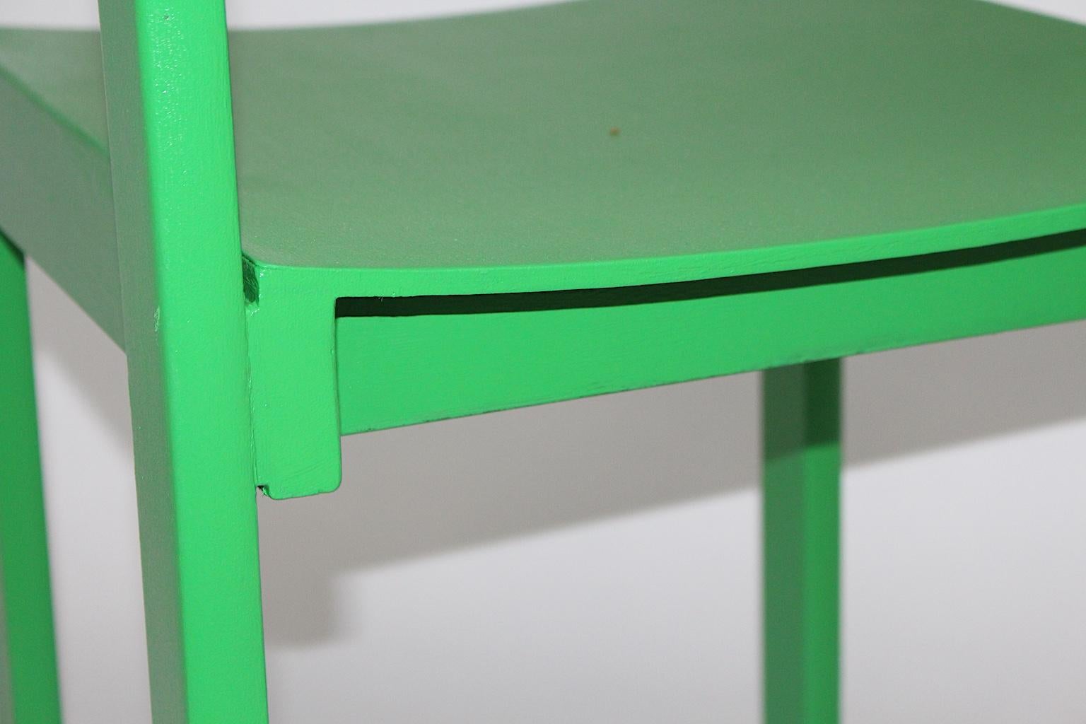 Green Beech Mid-Century Modern Vintage Set of Twelve Dining Chairs 1950s Austria 8