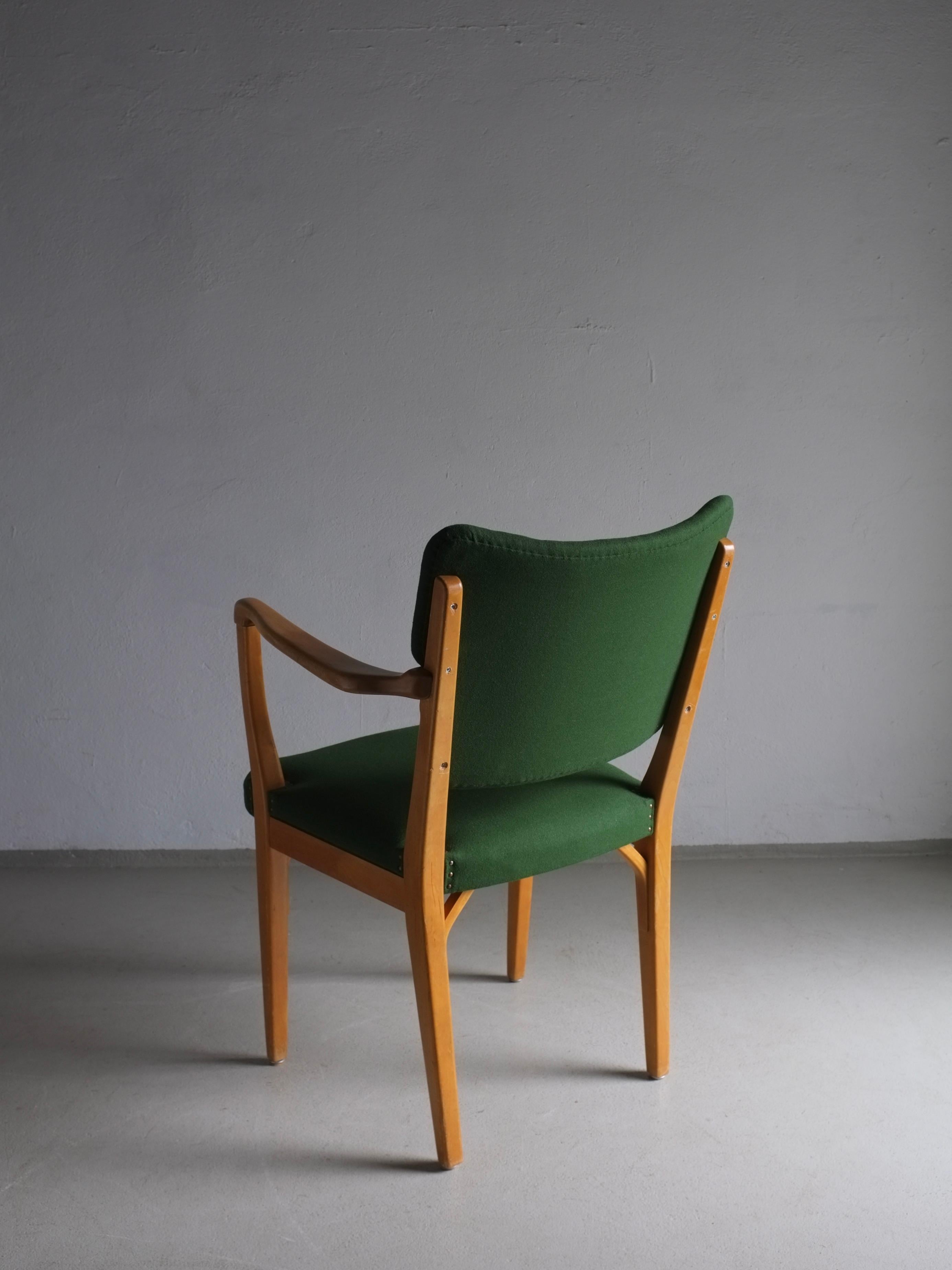 Sessel aus grünem Buchenholz, Nordiska Kompaniet, Schweden 1940er Jahre (20. Jahrhundert) im Angebot
