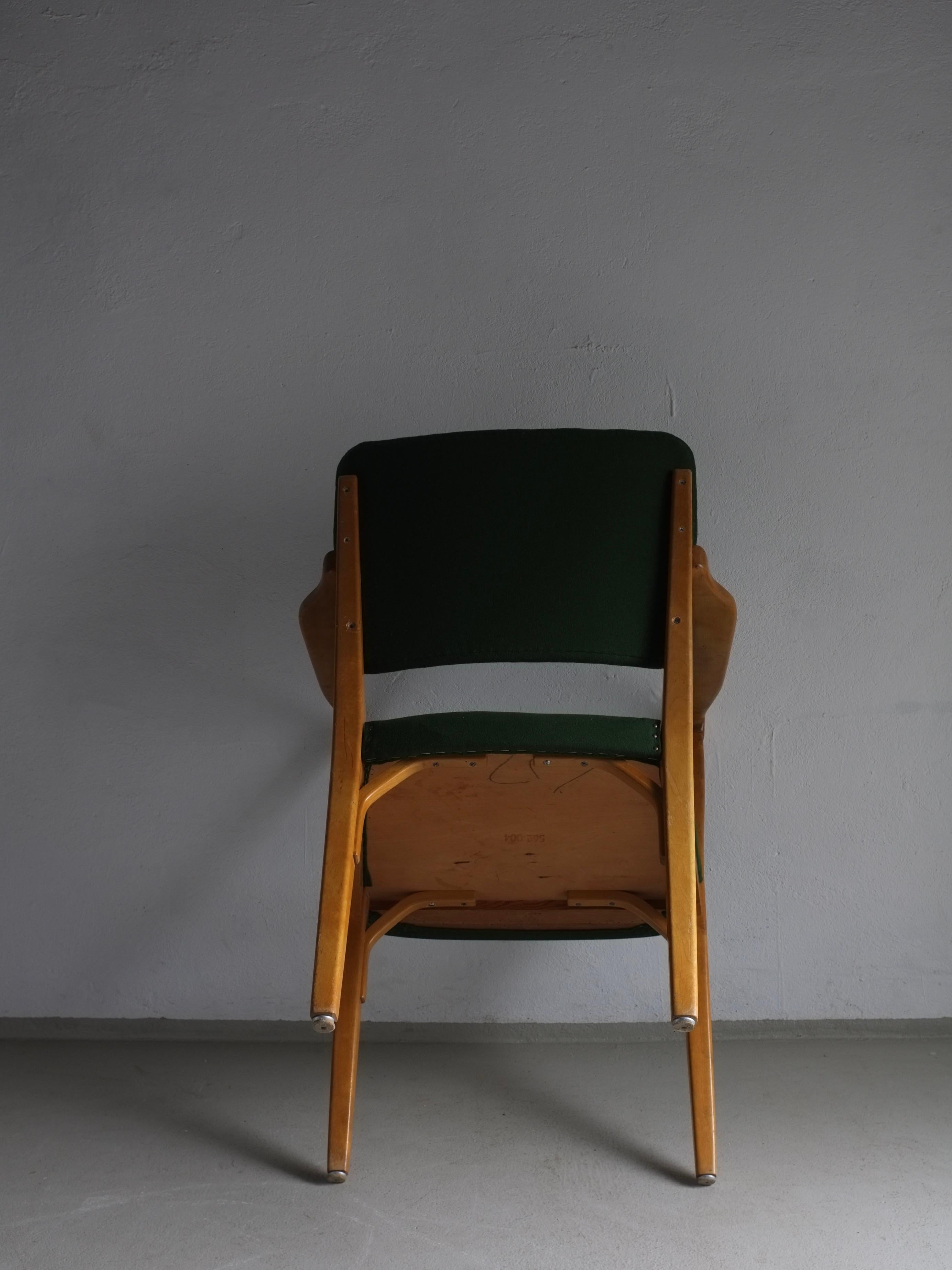 Upholstery Green Beechwood Armchair, Nordiska Kompaniet, Sweden 1940s For Sale