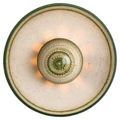 Vintage Green Beige Ceramic Wall Light, Denmark, 1970