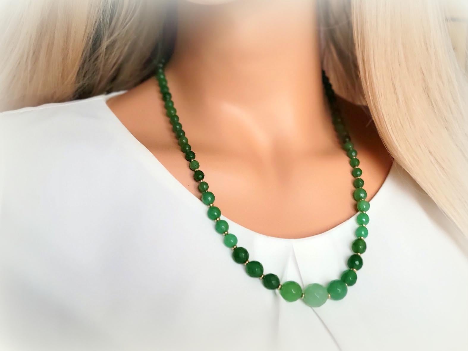 Art Deco Green Beryl Emerald Necklace For Sale
