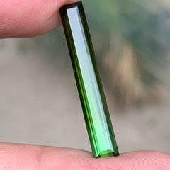 Green Bicolor Natural Tourmaline 4.89 Ct Baguette Cut Loose Gemstone for Pendant
