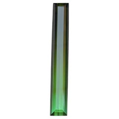 Green Bicolor Natural Tourmaline 4.89 Ct Baguette Cut Loose Gemstone for Pendant