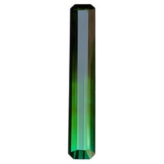 Green Bicolor Natural Tourmaline 7.19 Ct Emerald Cut Loose Gemstone for Pendant