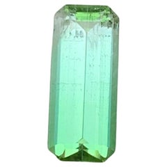Green Bicolor Natural Tourmaline Ring Gemstone 2.35 Ct Emerald Cut for Jewelry