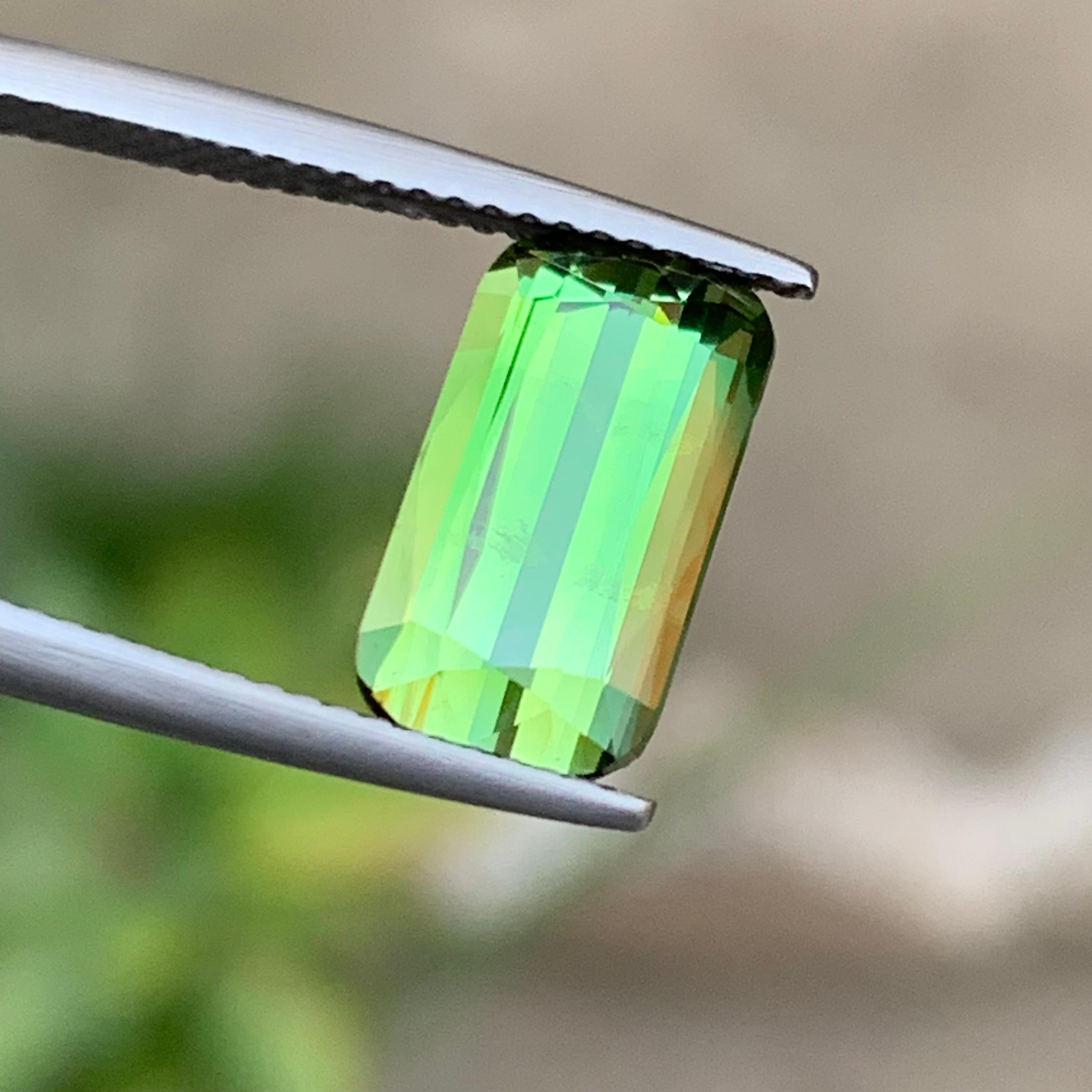 Grüner Bicolor Natürlicher Turmalin Ring Edelstein 3,80 Ct Scherenschliff  Schmuck im Angebot 7