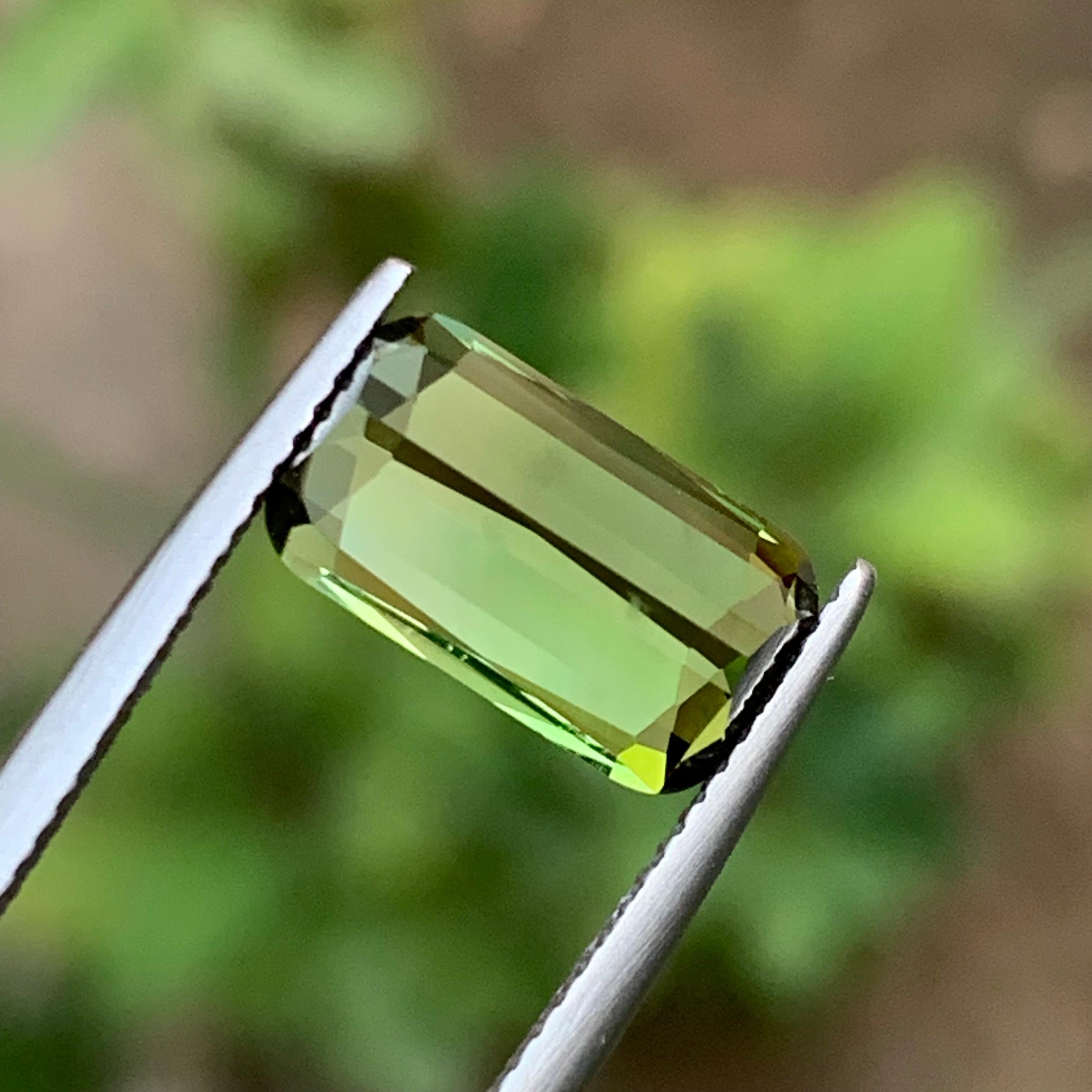 Grüner Bicolor Natürlicher Turmalin Ring Edelstein 3,80 Ct Scherenschliff  Schmuck (Zeitgenössisch) im Angebot