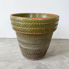 Green Bitossi Ceramic Planter, 1970s Italy