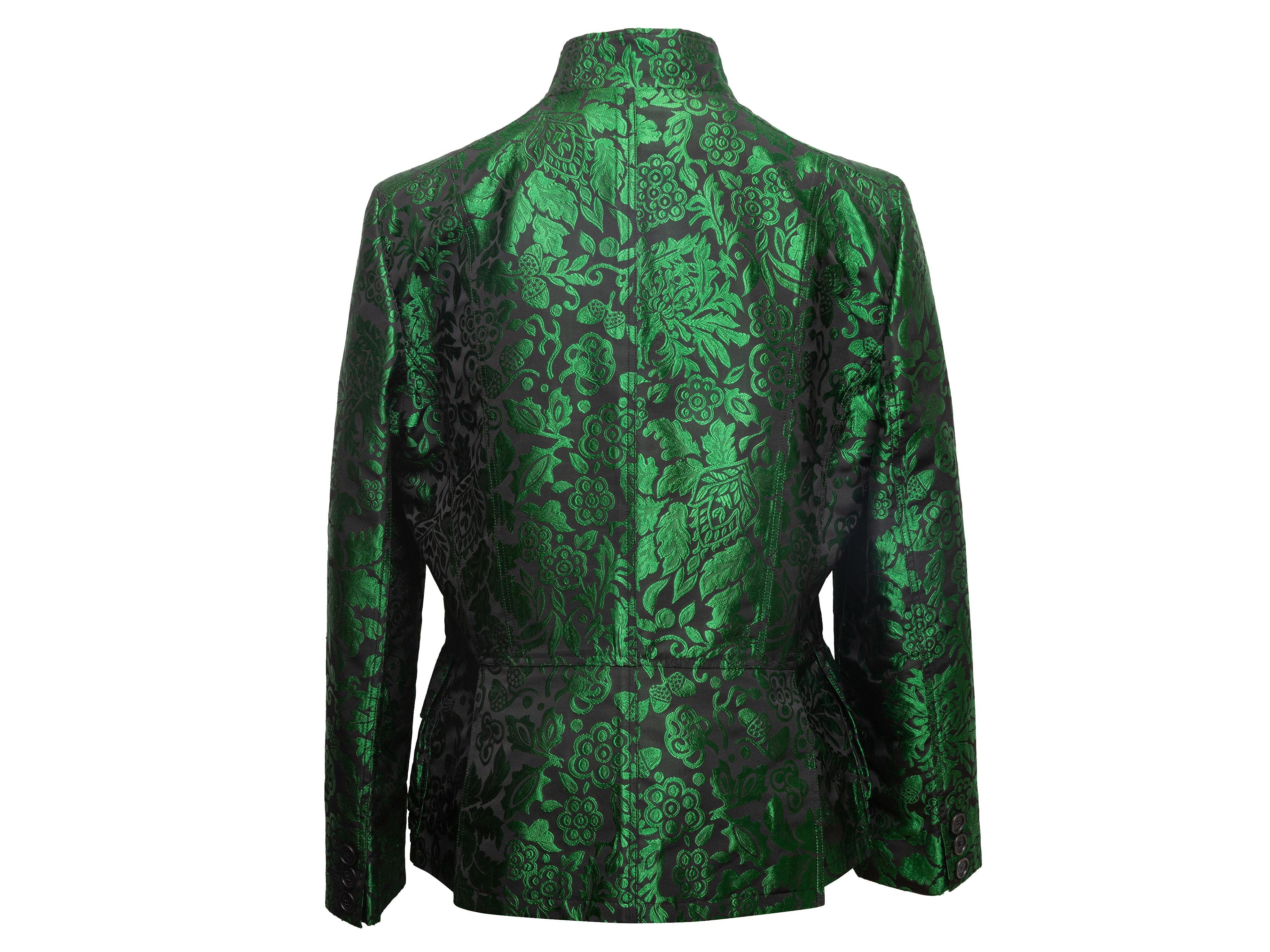 Grün & Schwarz Burberry Jacquard Abend Jacke Größe US 10 Damen im Angebot