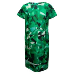 Green & Black Oscar de la Renta Geometric Print Dress Size US S