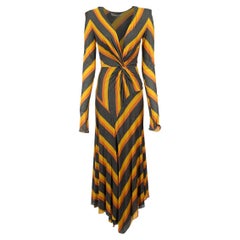 Striped V-Neck Long Sleeve Dress Size S