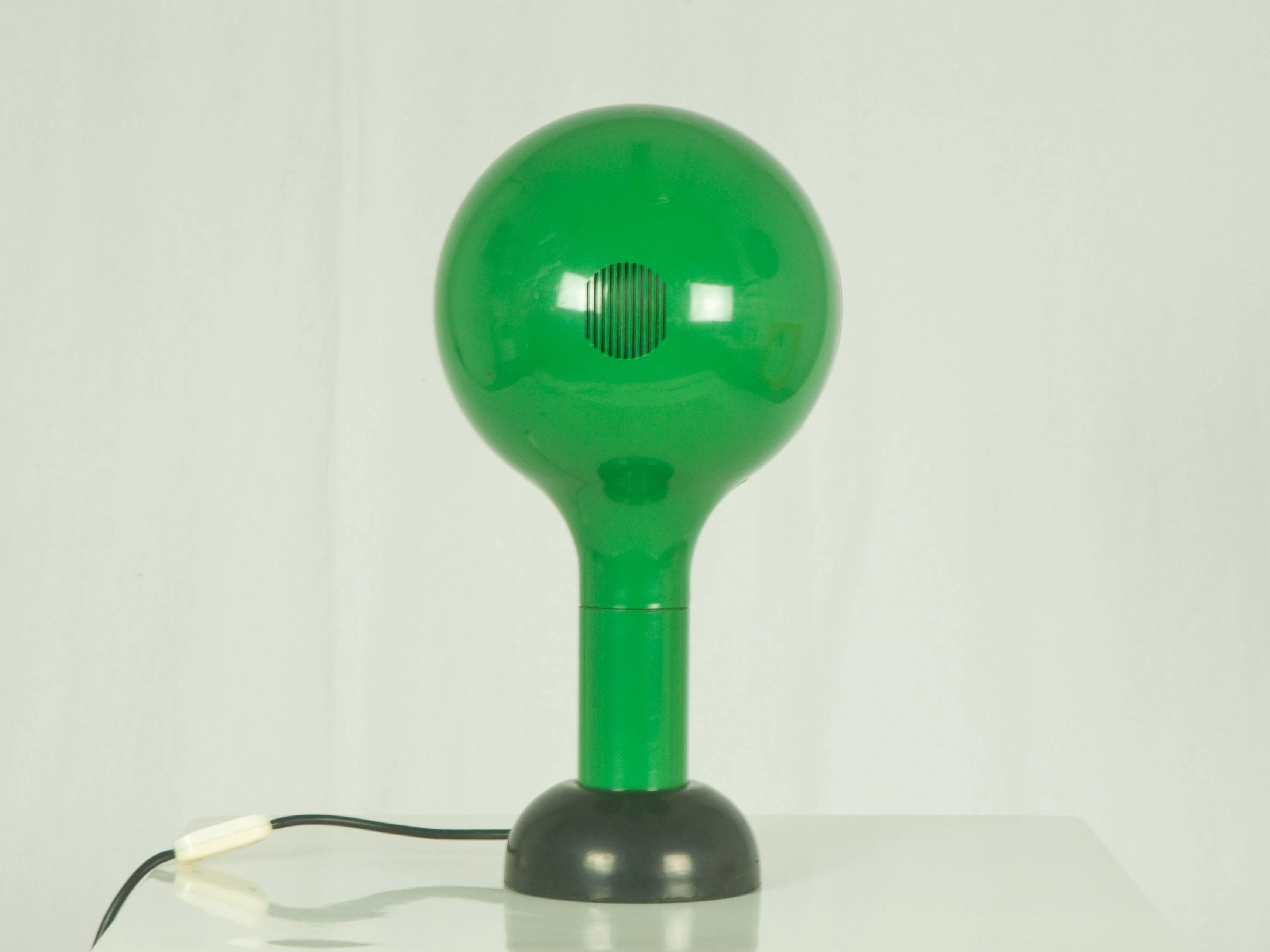 Ère spatiale Lampe de bureau à traction en plastique vert et noir par A.Thiani & A. Dal Lago pour Francesconi en vente