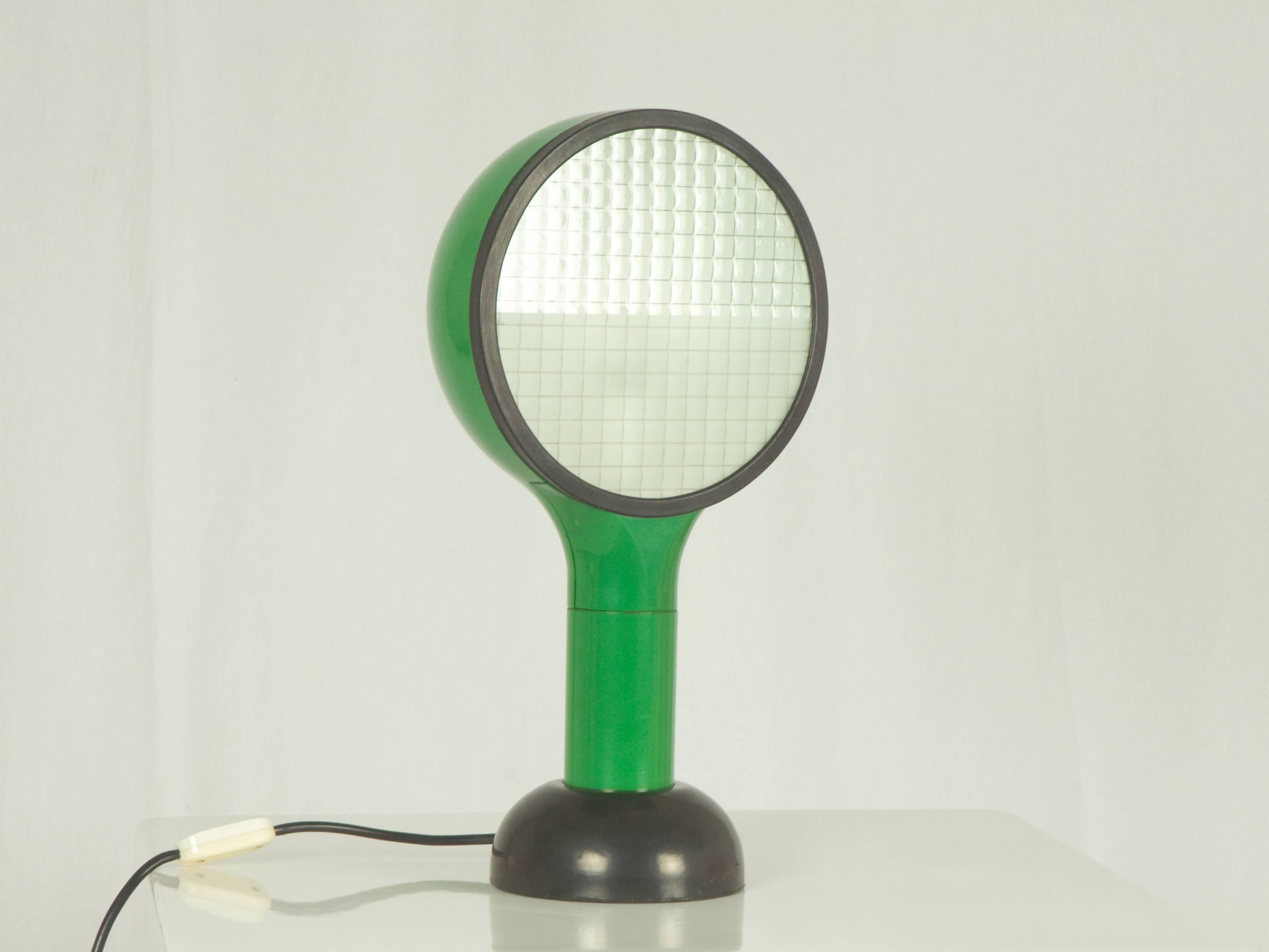 italien Lampe de bureau à traction en plastique vert et noir par A.Thiani & A. Dal Lago pour Francesconi en vente