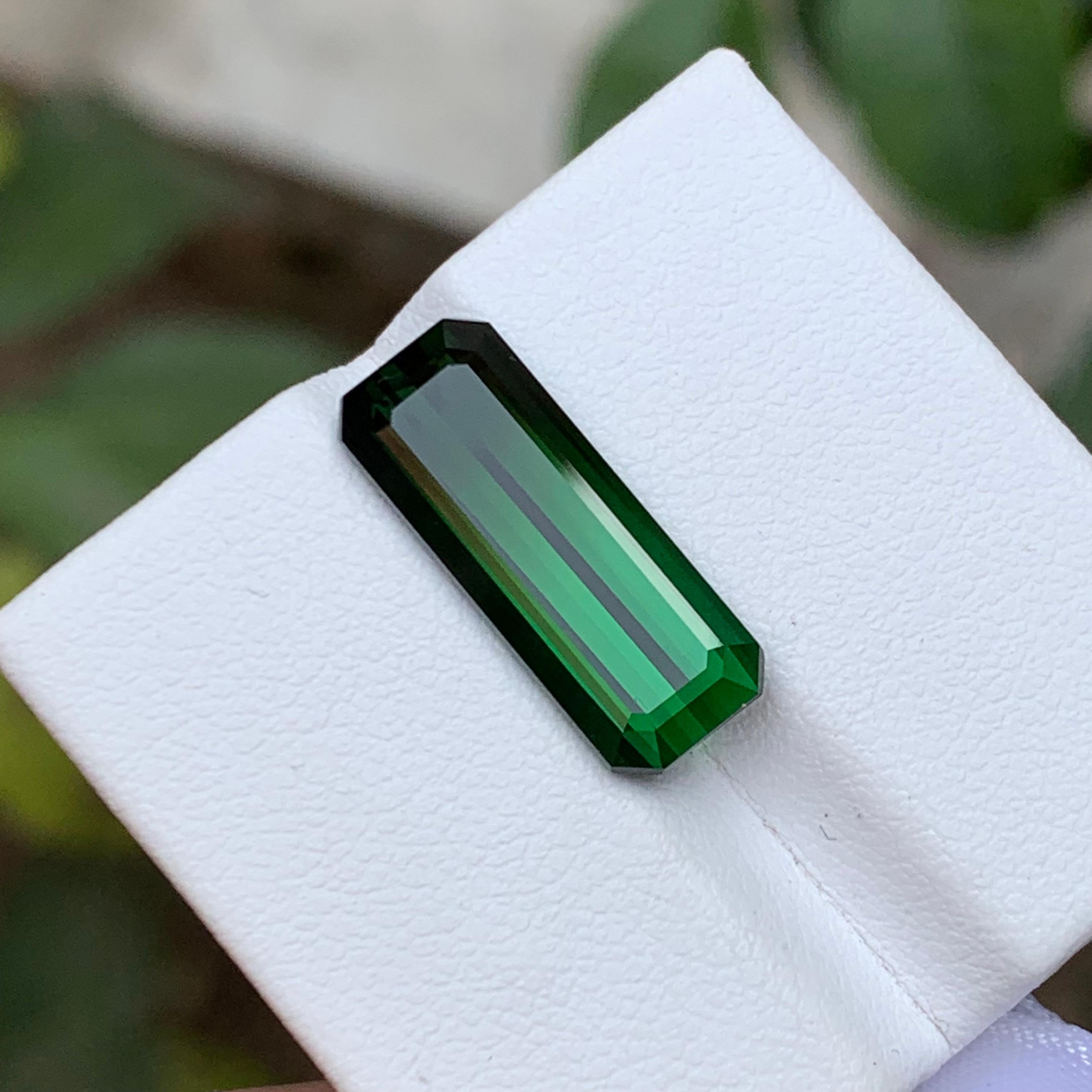 Grüner schwarzer zweifarbiger natürlicher Turmalin Ring Loser Edelstein 7,35 Ct Smaragdschliff im Angebot 7