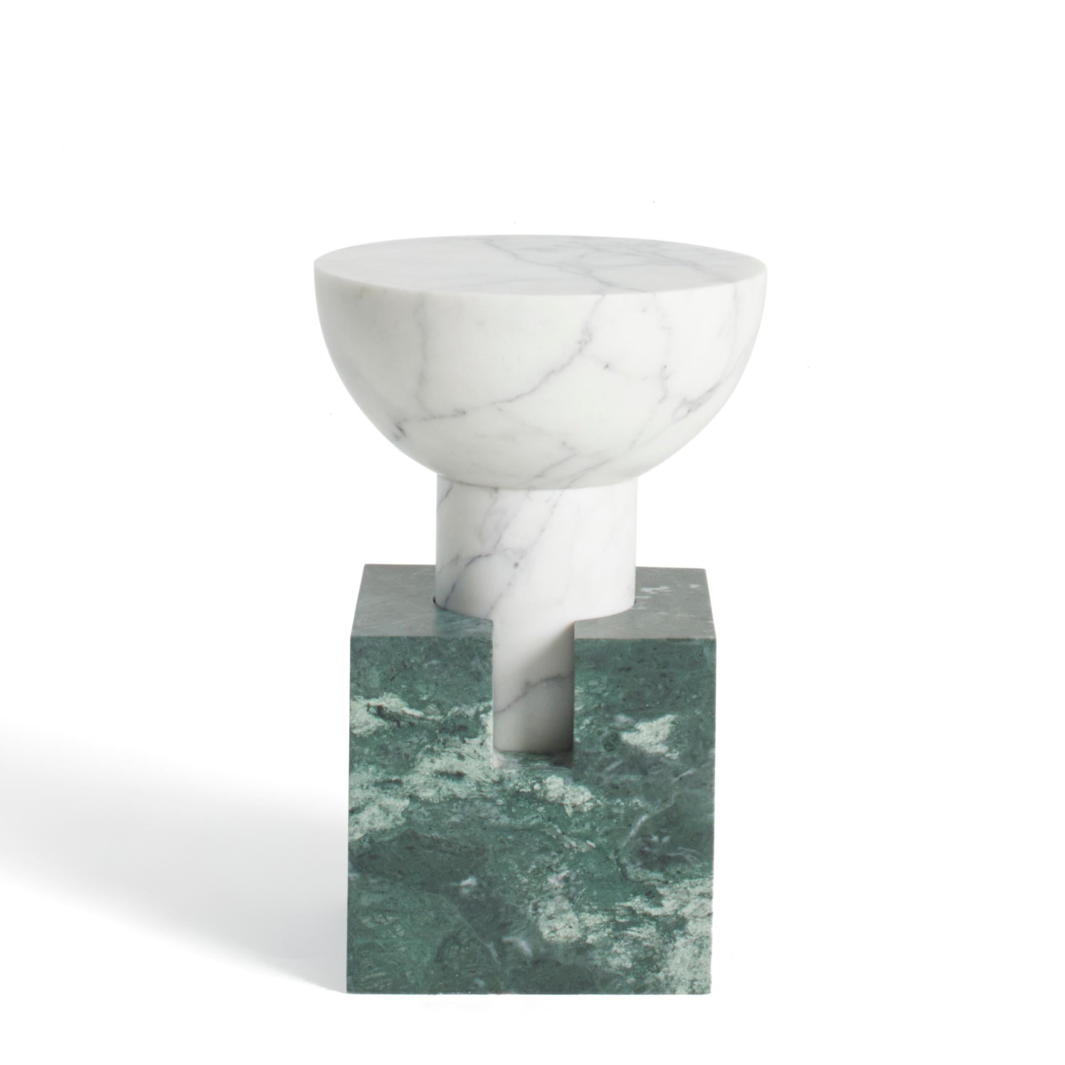 Green block side table by Anna Karlin
Dimensions: ? 30.4 x 23.5 x 45.7 cm
Materials: Marble

Born in London, Anna attended Central St. Martins School and Glasgow School of Art. Trained in visual communication, she is a self-taught product