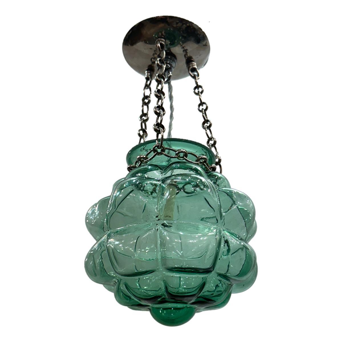Laterne aus grünem geblasenem Glas (Italienisch) im Angebot