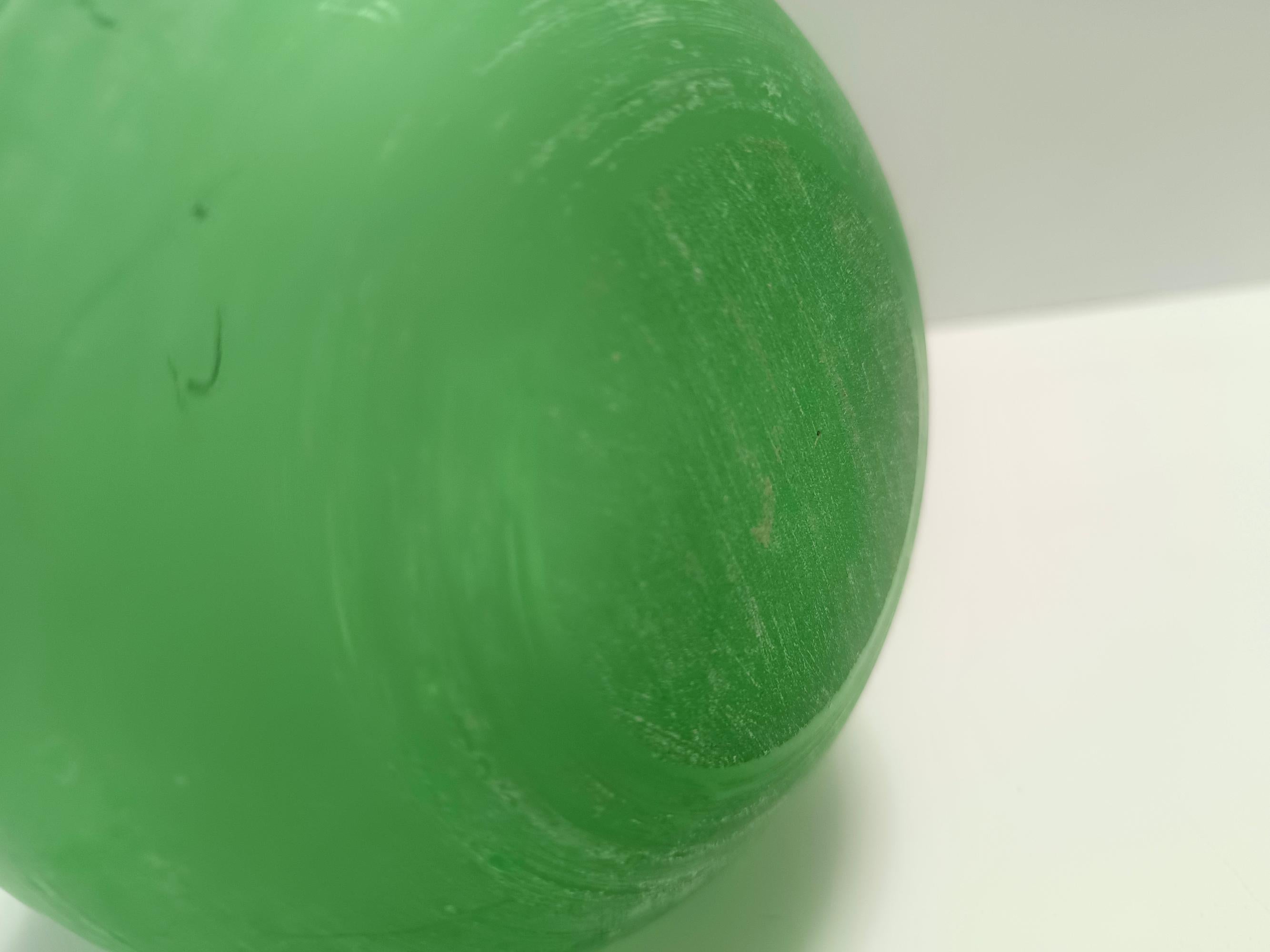 Jarrón tulipán de vidrio soplado verde de Scavo attr. a Cenedese, Italia en venta 1