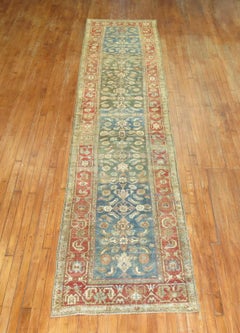Green Blue Antique Persian Runner