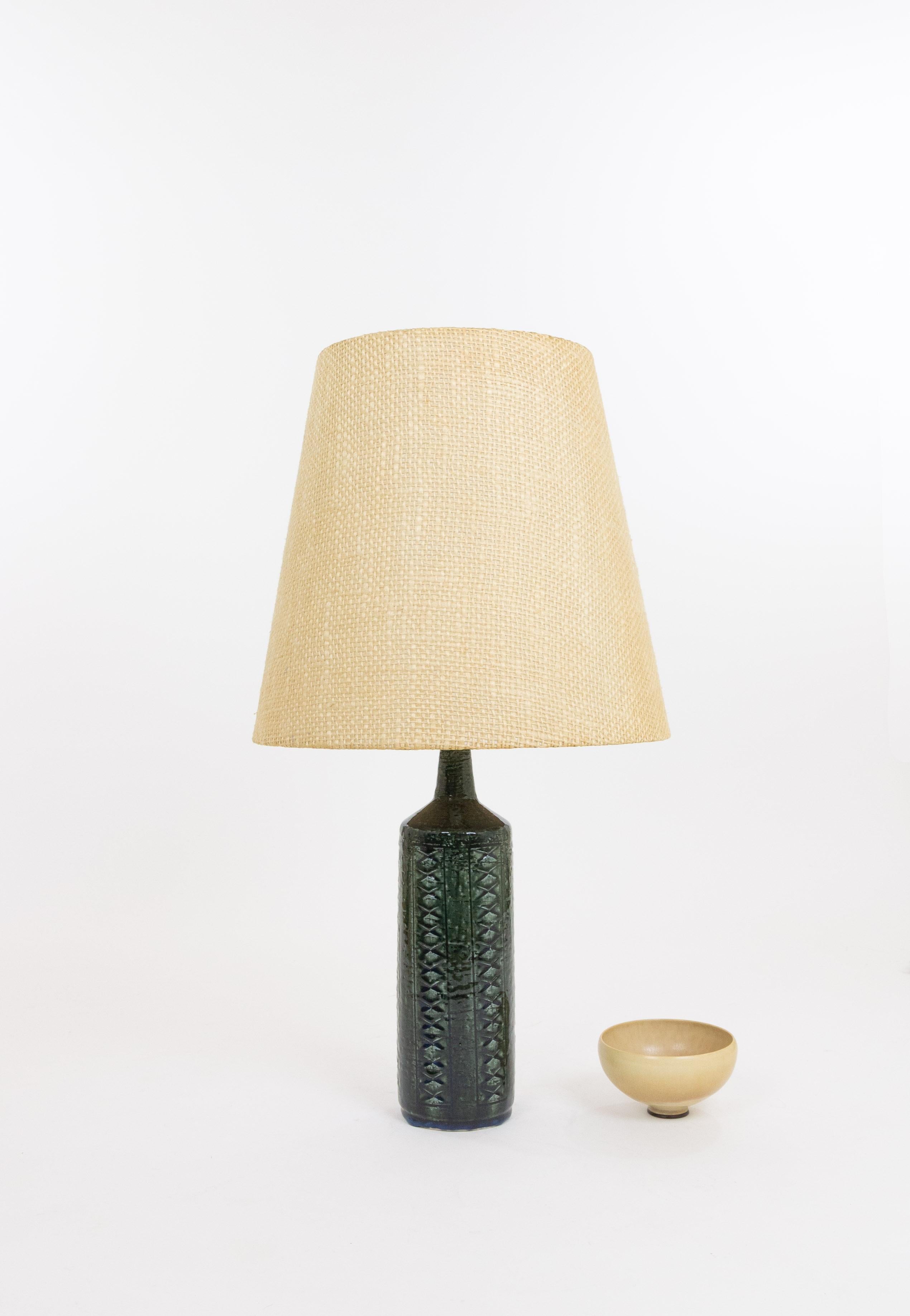 Scandinave moderne Lampe de table DL/27 bleu vert de Linnemann-Schmidt pour Palshus, années 1960 en vente