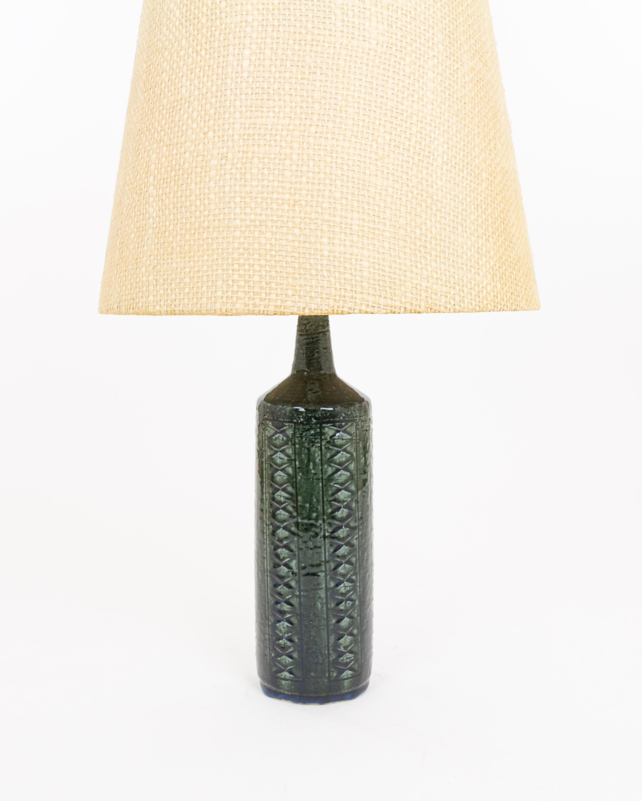 Glazed Green Blue DL/27 table lamp by Linnemann-Schmidt for Palshus, 1960s For Sale