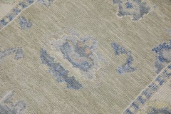 Green & Blue Floral Design Handwoven Wool Turkish Oushak Runner 2'11" X 20'4"