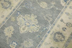 Green & Blue Floral Design Handwoven Wool Turkish Oushak Runner