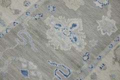 Green & Blue Floral Design Handwoven Wool Turkish Oushak Runner 2'9" X 17'8"