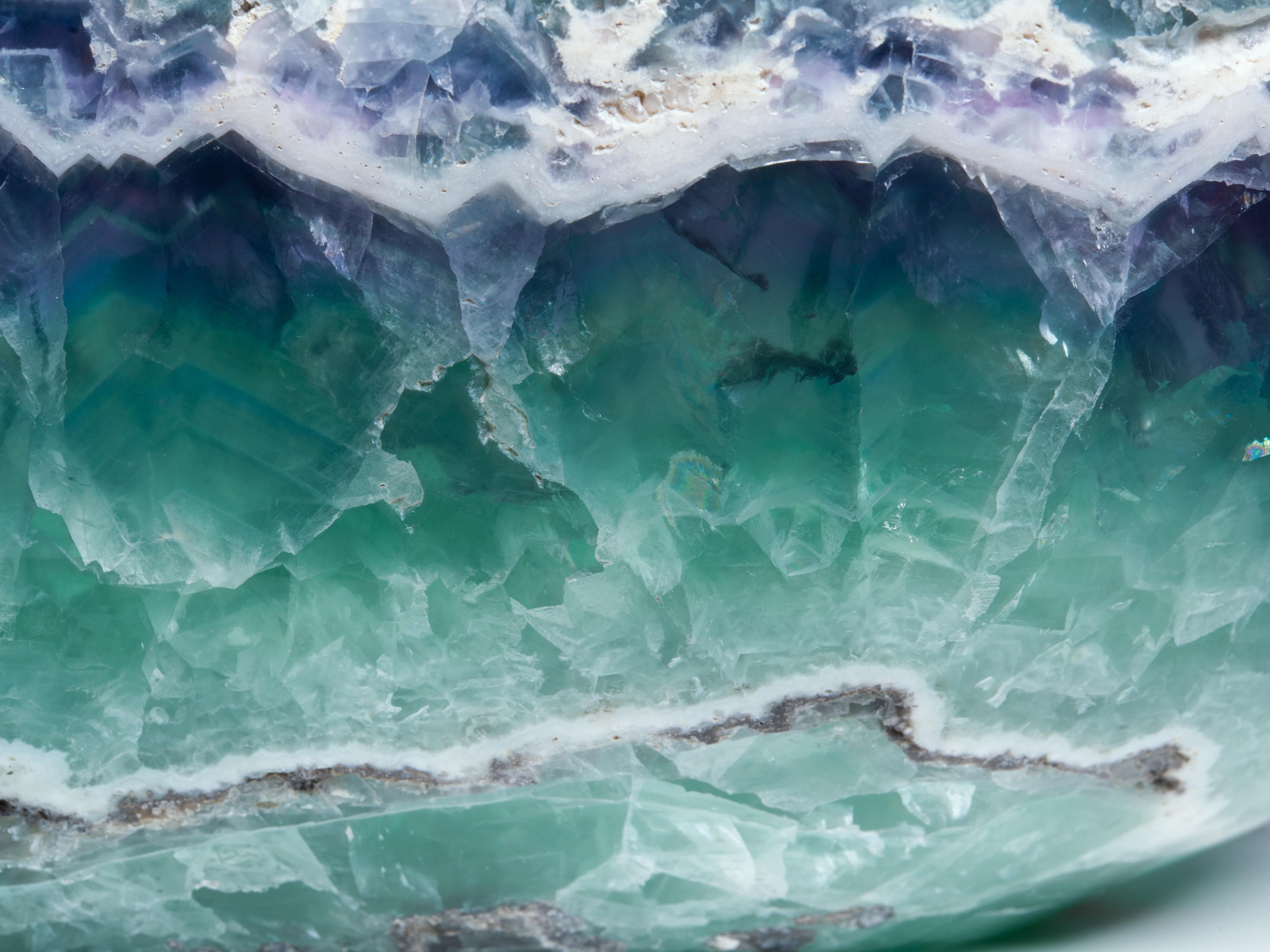 Green-Blue Fluorite Decorative Crystal Bowl 4