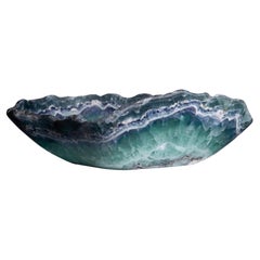 Green-Blue Fluorite Decorative Crystal Bowl