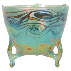 Green/Blue Glass Bowl Art Nouveau Style