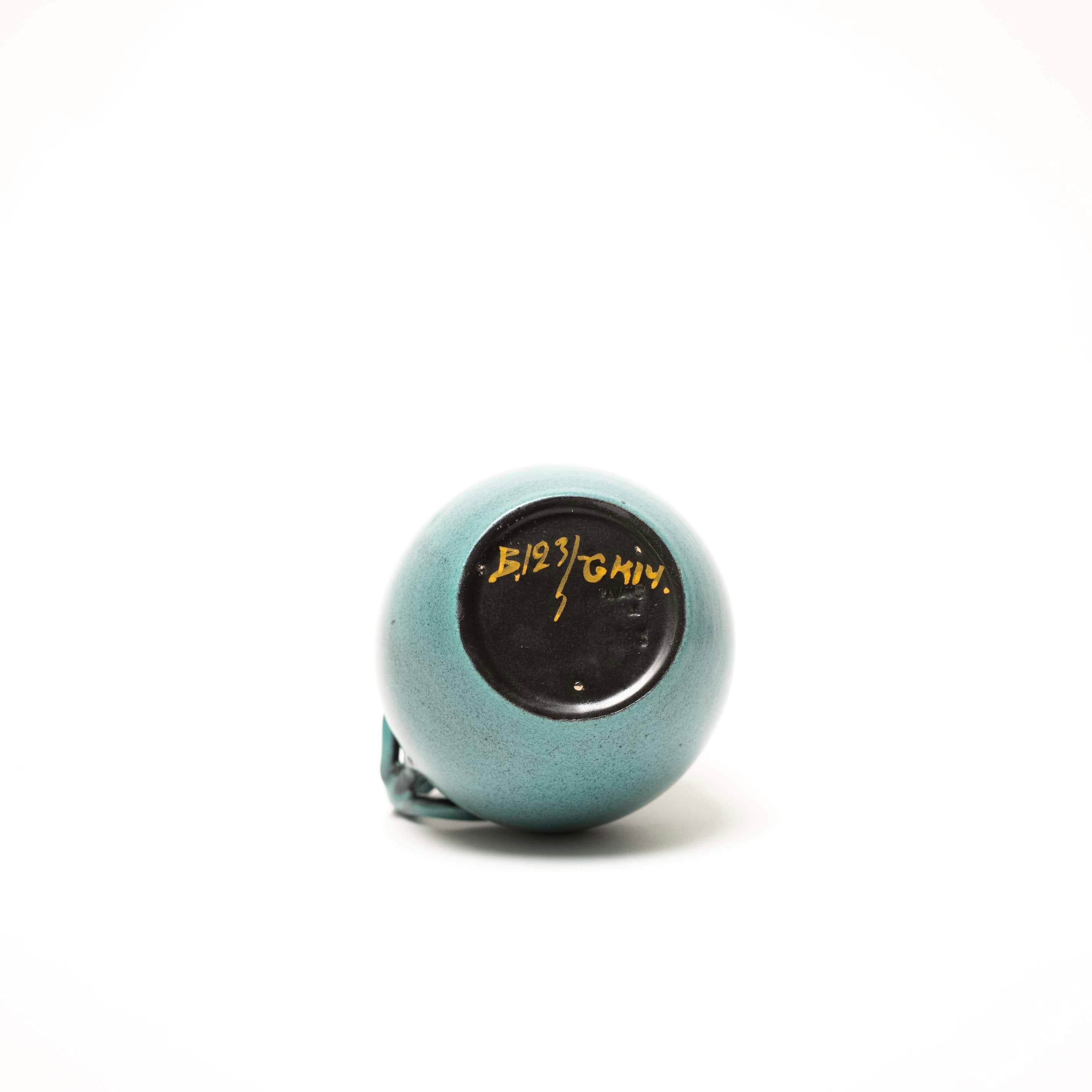 Green-Blue Glazed Ceramic Vase by Eva Jancke Björk for Upsala Ekeby, Sweden For Sale 7