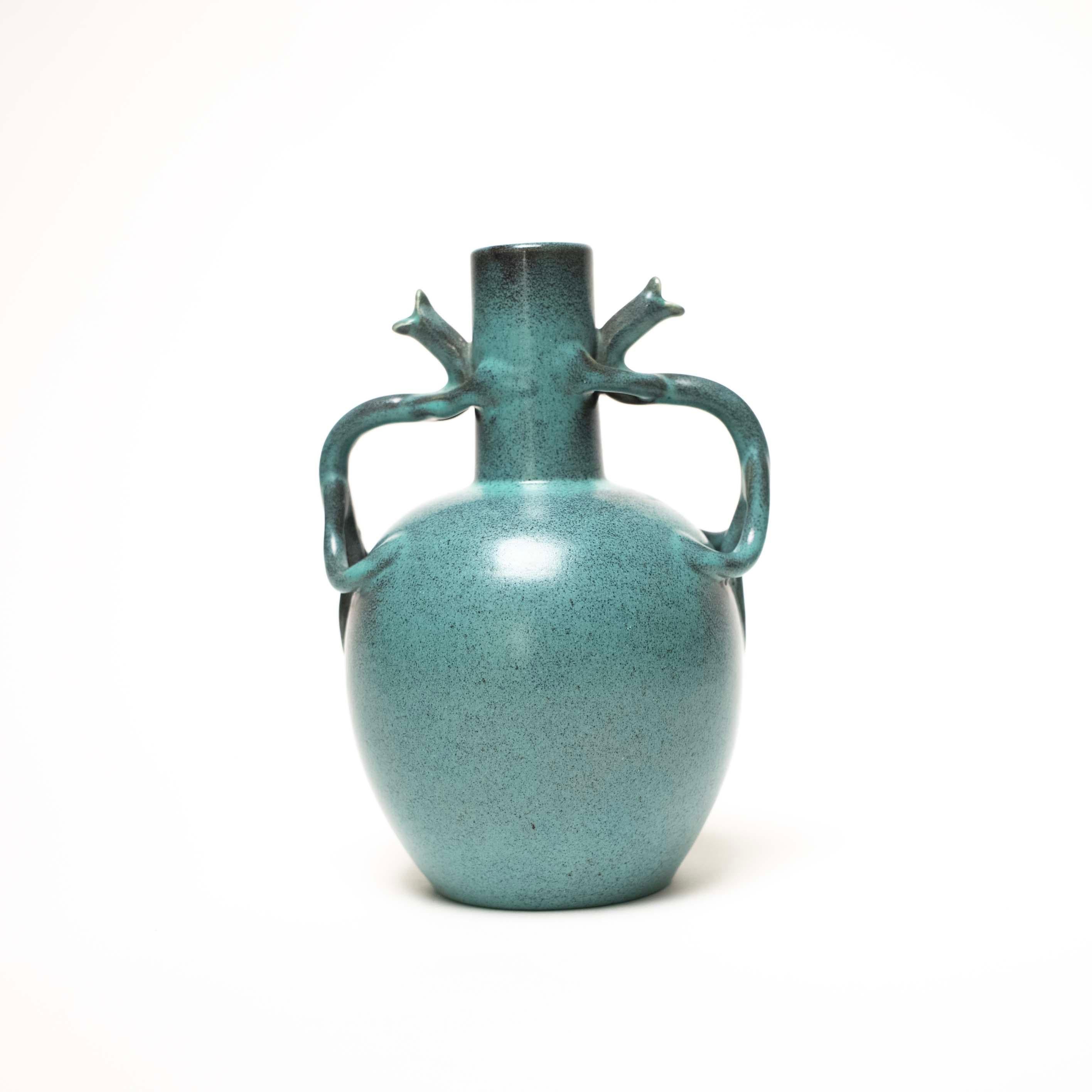 Glazed Ceramic Vase by Eva Jancke Björk for Upsala Ekeby, Sweden, c. 1940

Green-blue glazed ceramic vase by celebrated Swedish ceramicist Eva Jancke Björk.

-

Materials: Glazed Ceramic 
Dimensions: H 7
