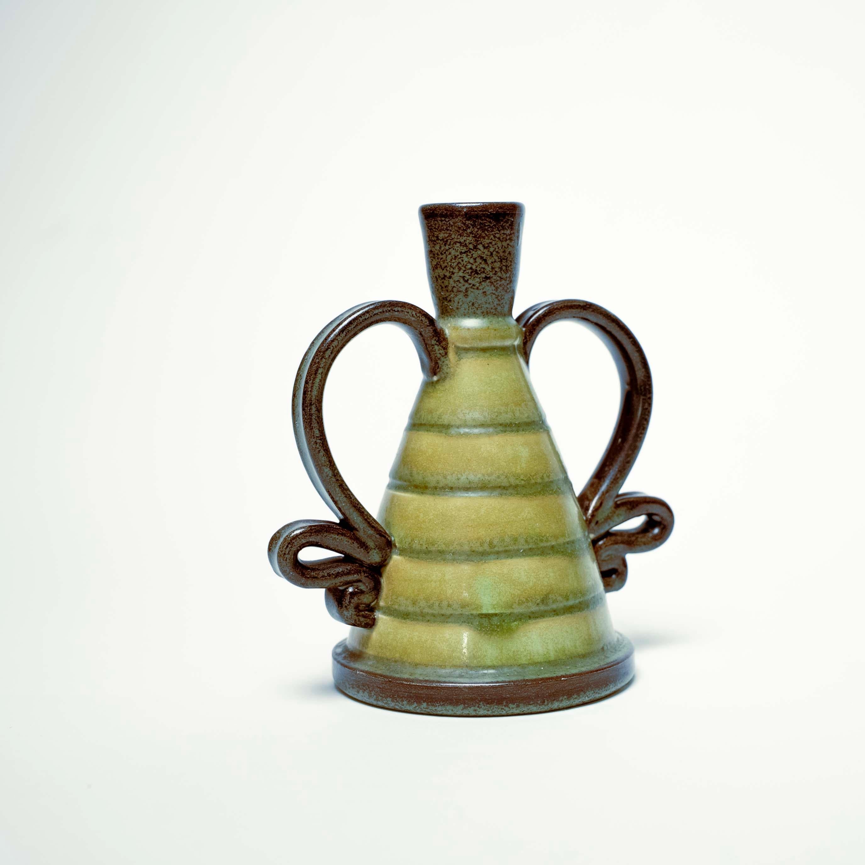 Swedish Green-Blue Glazed Ceramic Vase by Eva Jancke Björk for Upsala Ekeby, Sweden For Sale