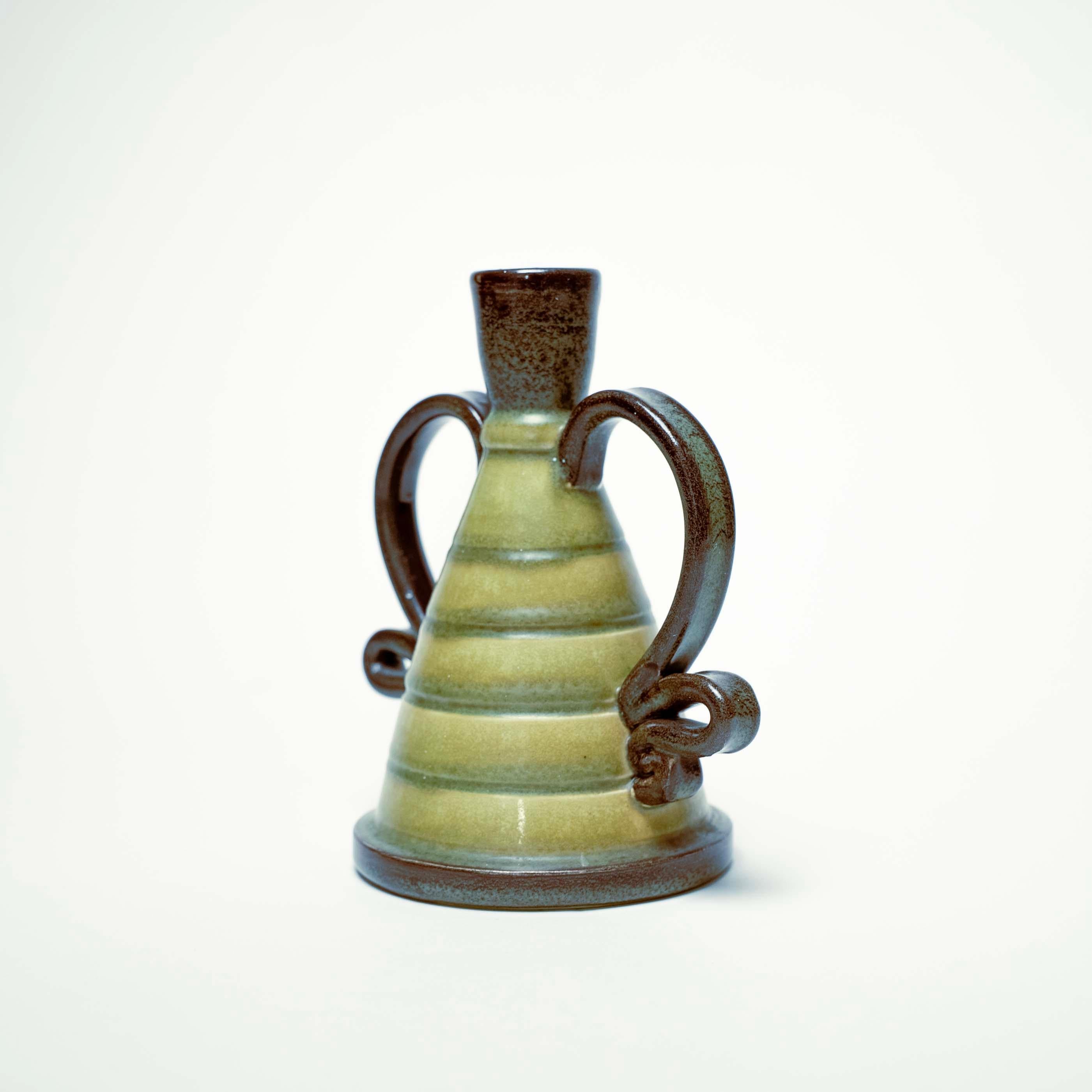 Mid-20th Century Green-Blue Glazed Ceramic Vase by Eva Jancke Björk for Upsala Ekeby, Sweden For Sale