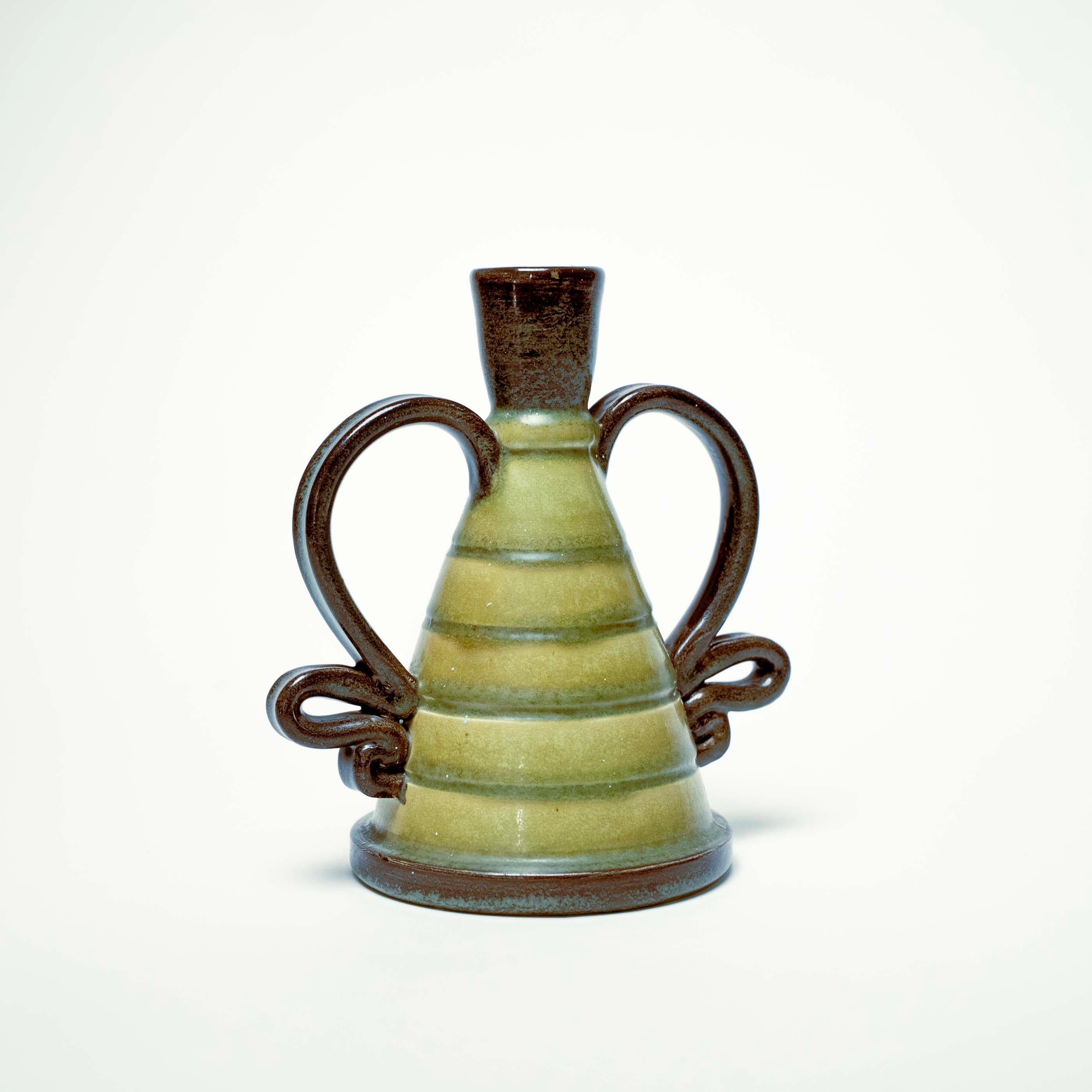 Green-Blue Glazed Ceramic Vase by Eva Jancke Björk for Upsala Ekeby, Sweden For Sale 1