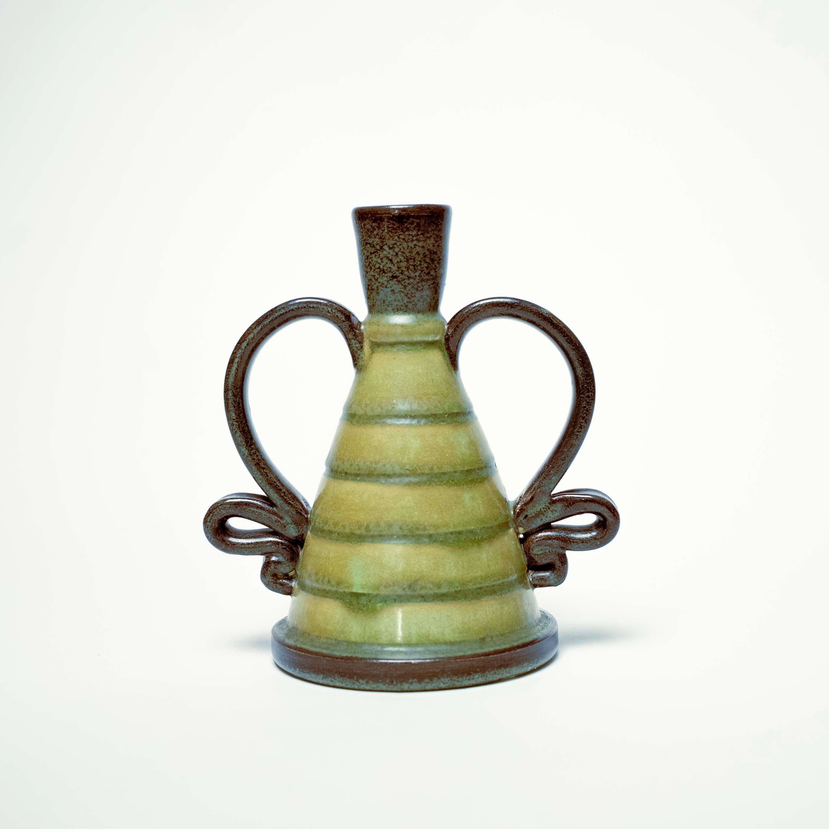 Green-Blue Glazed Ceramic Vase by Eva Jancke Björk for Upsala Ekeby, Sweden For Sale 3