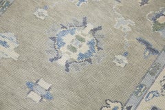 Green & Blue Handwoven Wool Turkish Oushak Runner 3'8" X 14'4"