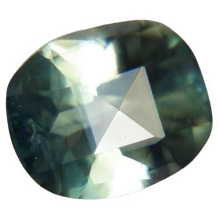 Cushion Cut 2.26 ct Green/Blue Metallic Sapphire Handcrafted, GIA For Sale