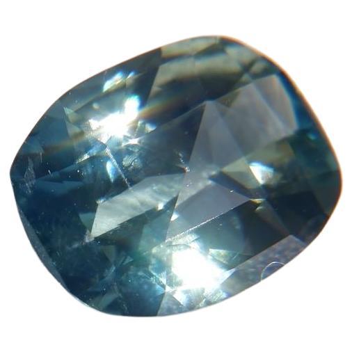 2.26 ct Green/Blue Metallic Sapphire Handcrafted, GIA For Sale
