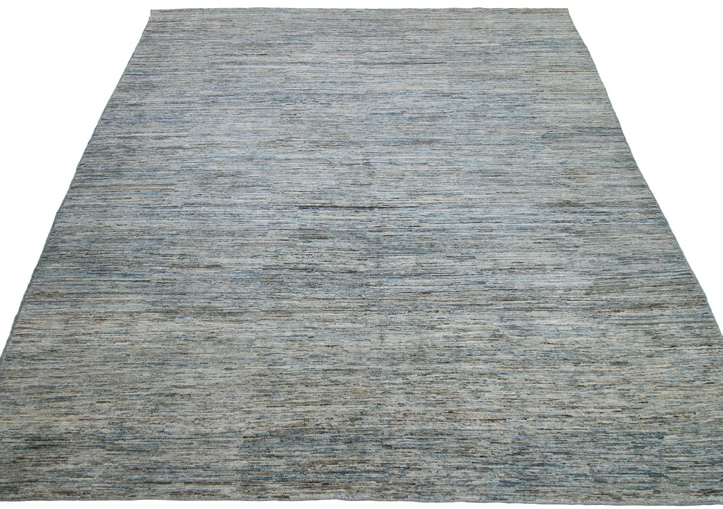 Contemporary Green Blue Modern Moroccan Style Rug. Size: 9 ft 10 in x 13 ft 7 in
