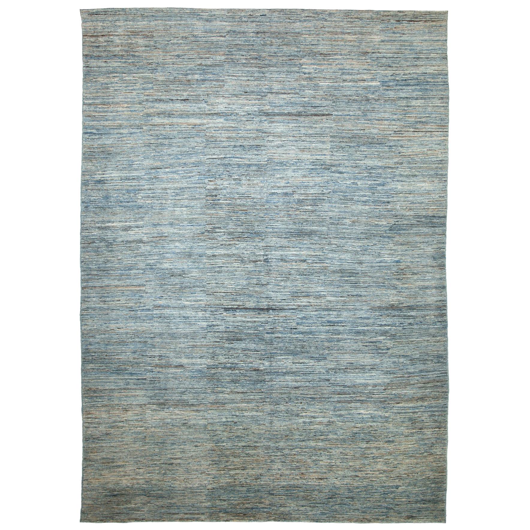 Green Blue Modern Moroccan Style Rug. Size: 9 ft 10 in x 13 ft 7 in