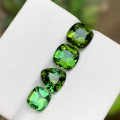 Green & Bluish Green Natural Tourmaline Gemstones 5.20 Ct Cushion & Trillion Cut