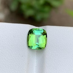Grüner bläulicher Farbton Natürlicher Turmalin Ring Edelstein 2,70 Ct Kissenschliff  Schmuck