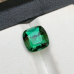 Green Bluish Hue Natural Tourmaline Ring Loose Gemstone 3.05Ct Cushion Cut-Jewel